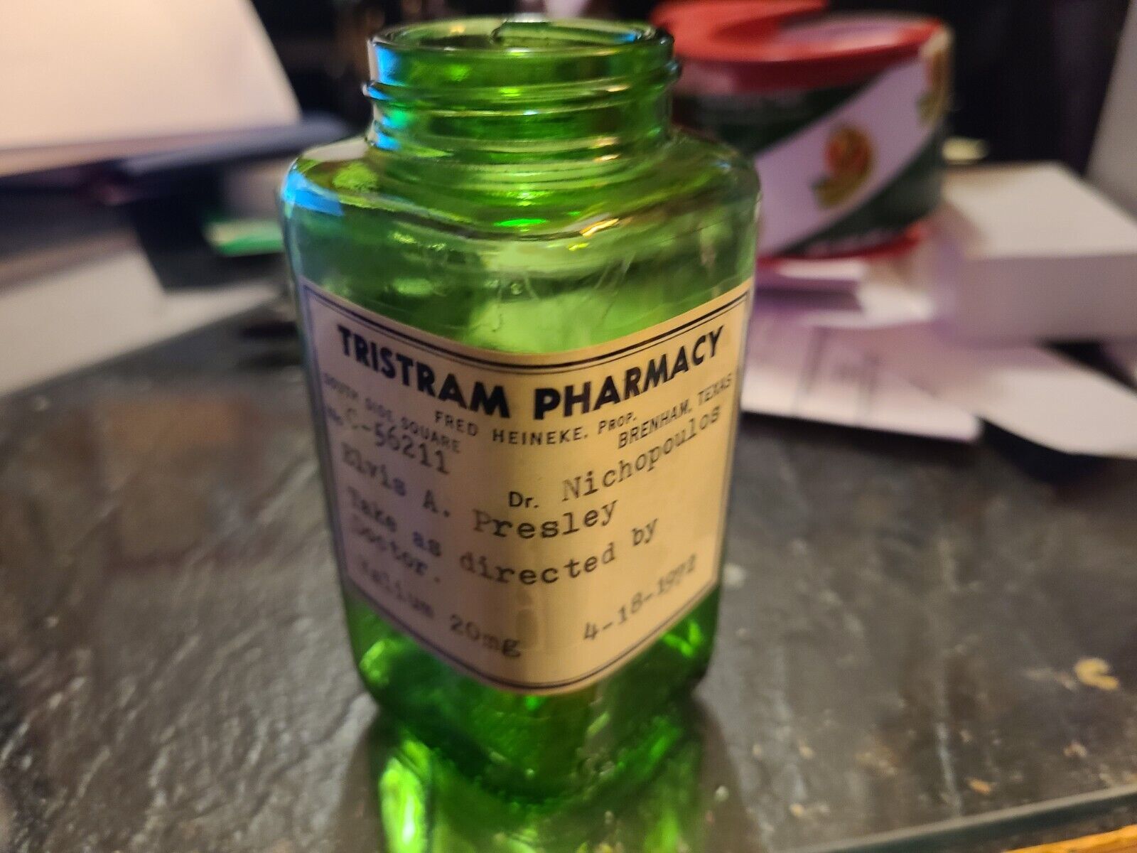 Elvis Presley Owned &Used empty bottle of Valium from 4-18-1972  Dr \