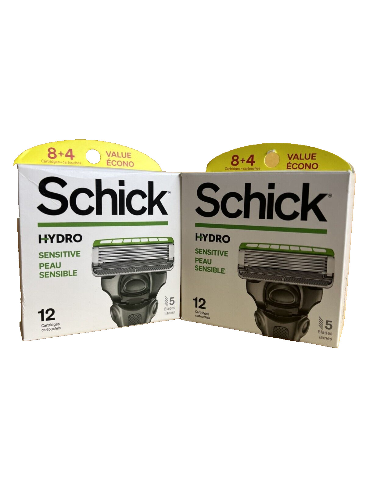 Schick Hydro Sensitive Men\'s Razor\'s 5 Blades 24 Refillable Cartridges New Box