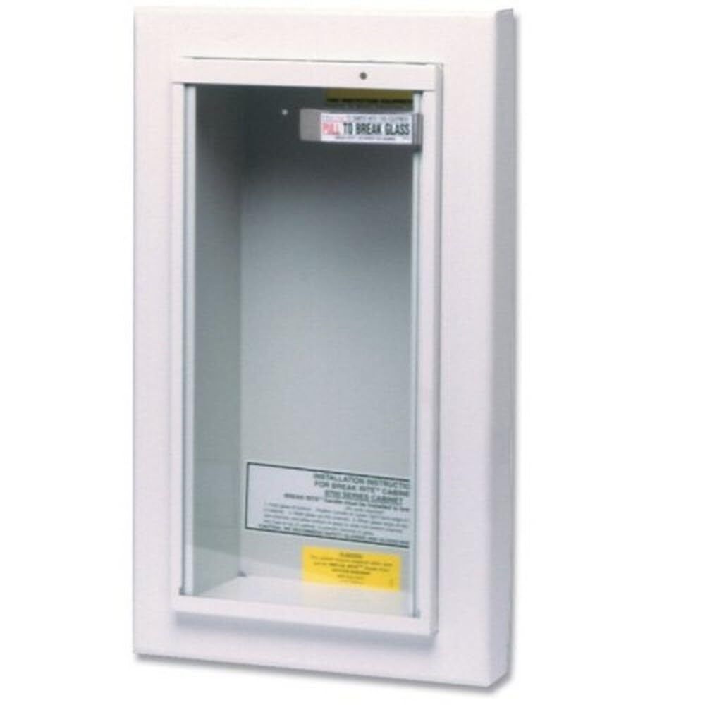 Kidde Fire Extinguisher Wall Cabinet, White/Red