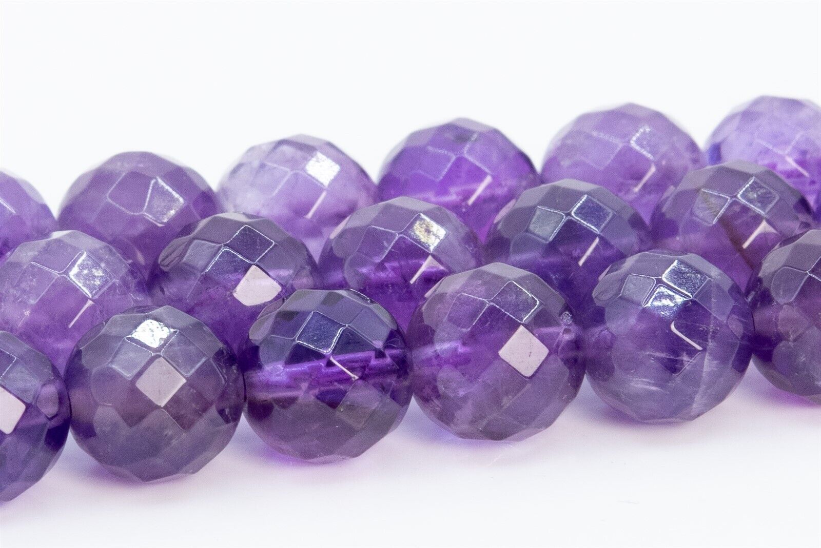 Natural Purple Amethyst Beads Grade AAA Micro Faceted Round Loose Beads 8/10MM