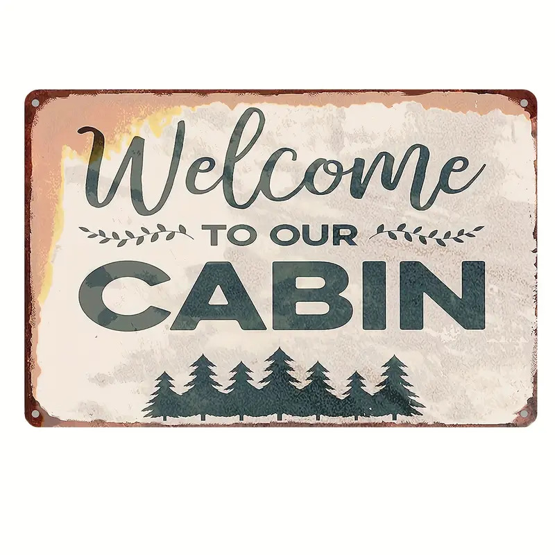 1pc, Rustic Cabin Metal Tin Decor Sign - Perfect for your  Cabin Home,