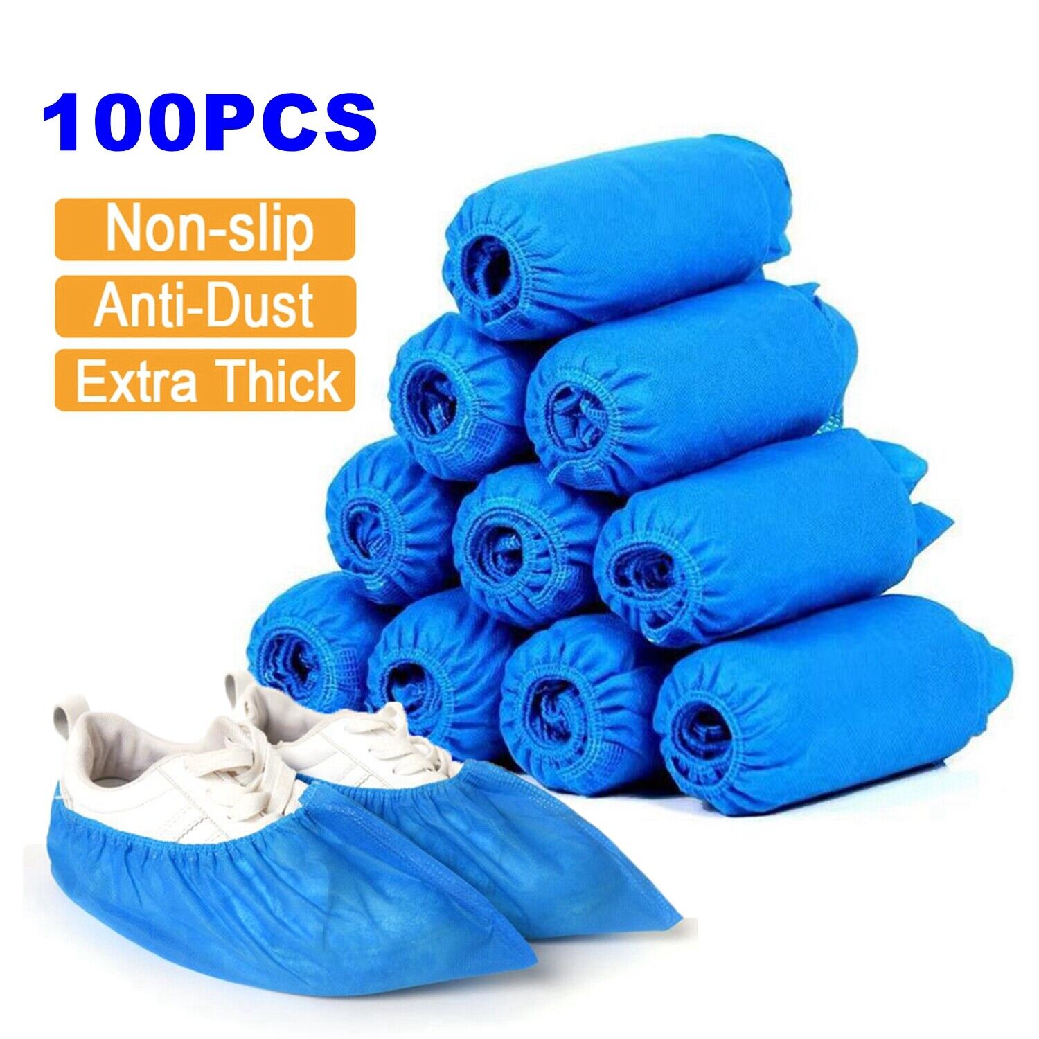 100-2000pcs Non-woven Disposable Non-Slip Boot Shoe Covers Dust proof Breathable