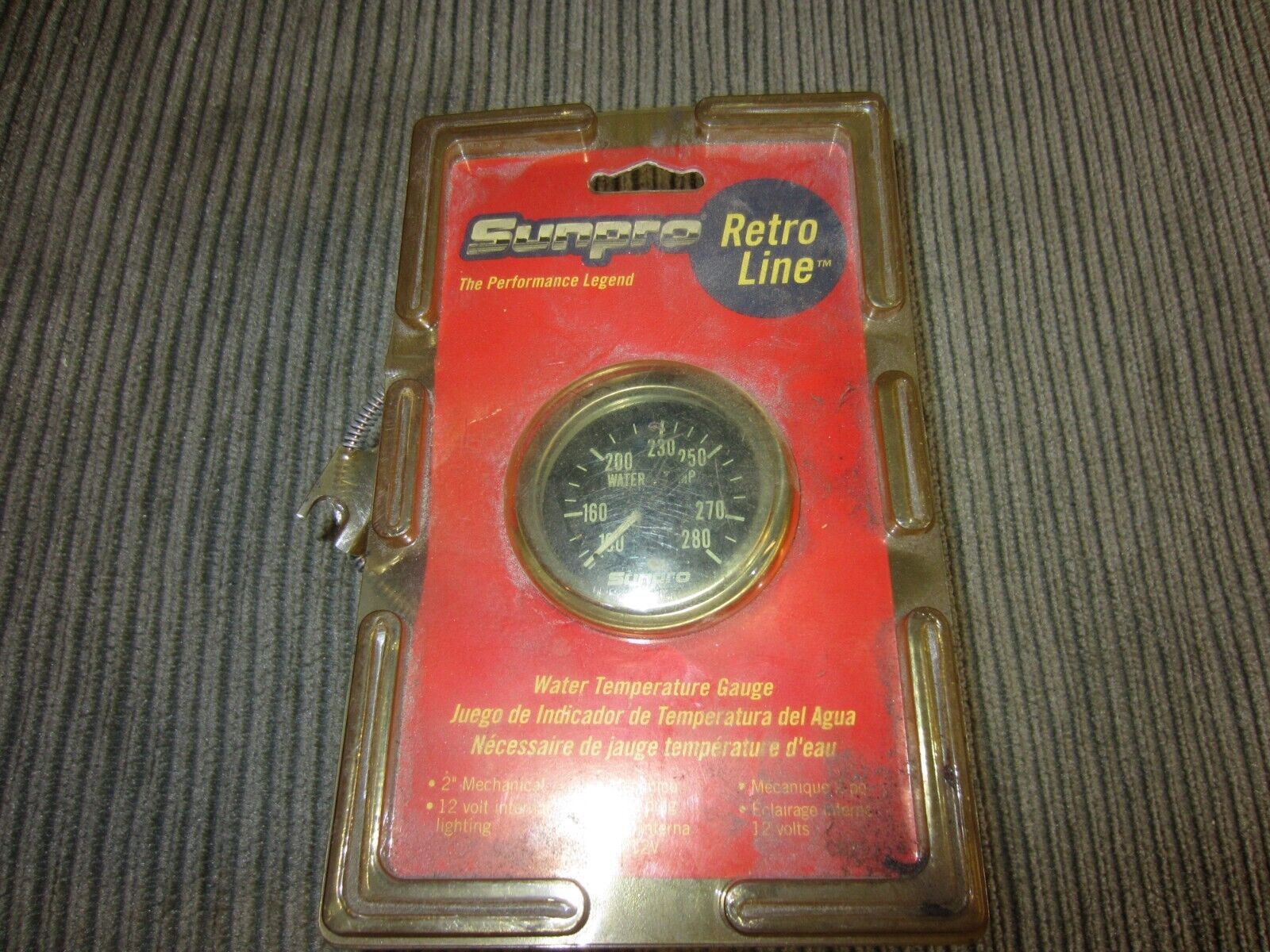 SUNPRO Retro Line CP8207 Water Temperature Gauge 2” Mechanical 12v New Old Stock
