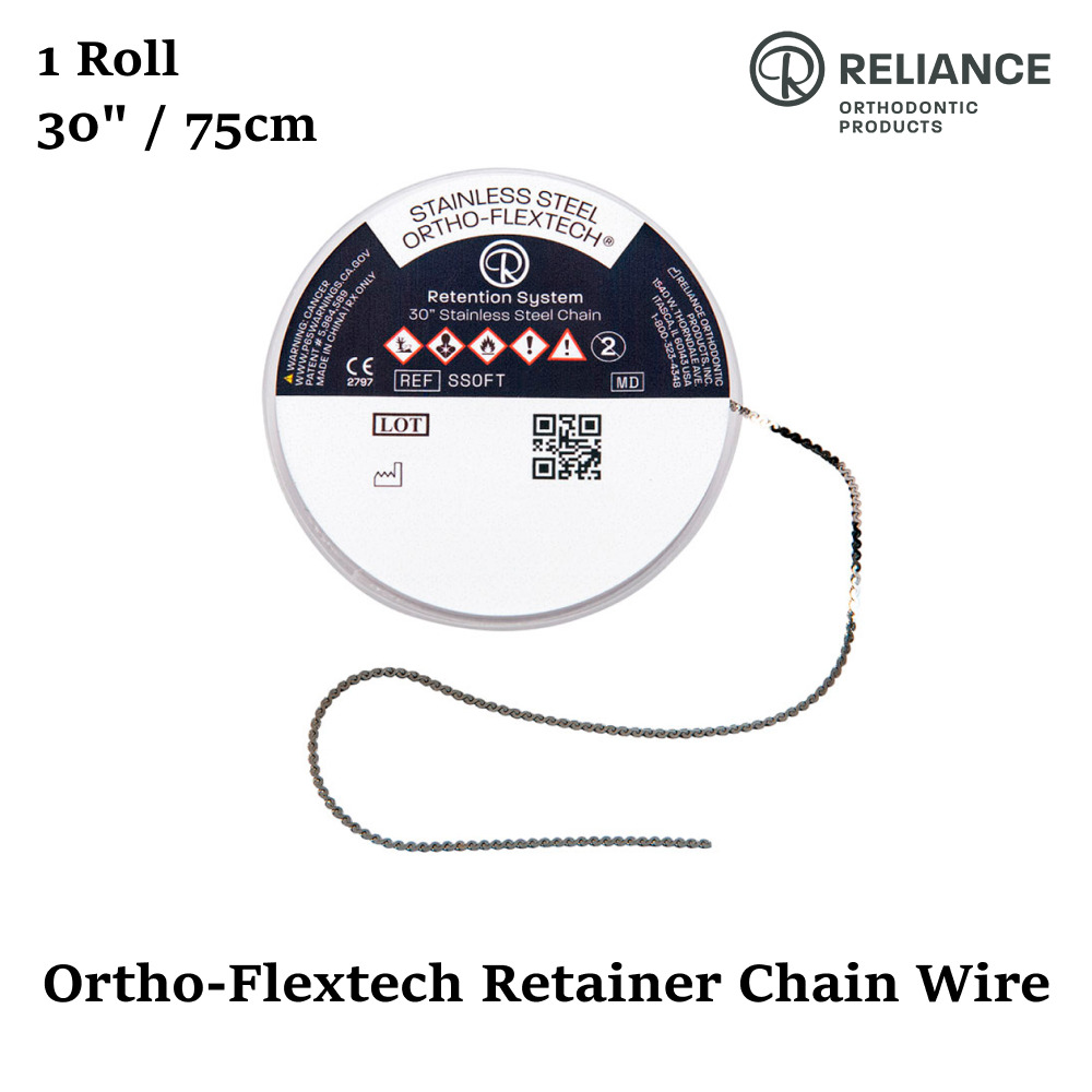 Dental Lingual Retainer Orthodontic Relience Ortho-FlexTech 75cm Wire Steel 
