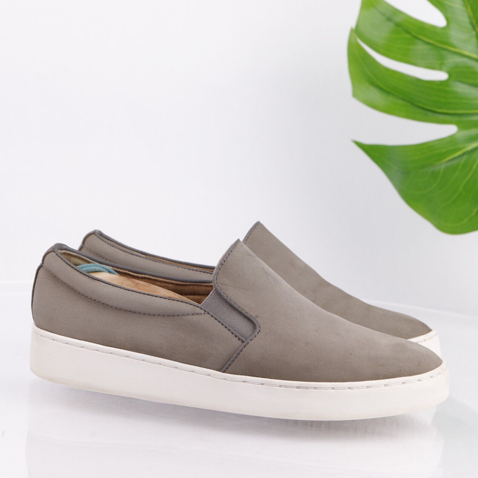 Vionic Splendid Midi Slip On Shoe Women\'s Size 8 Taupe Gray Leather Sneaker