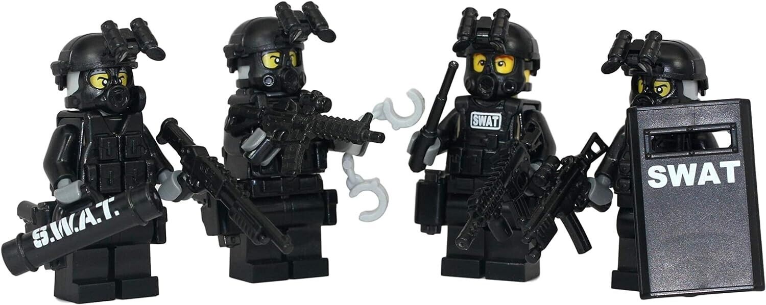 Custom Swat Team Police Squad made with real LEGO® minifigure