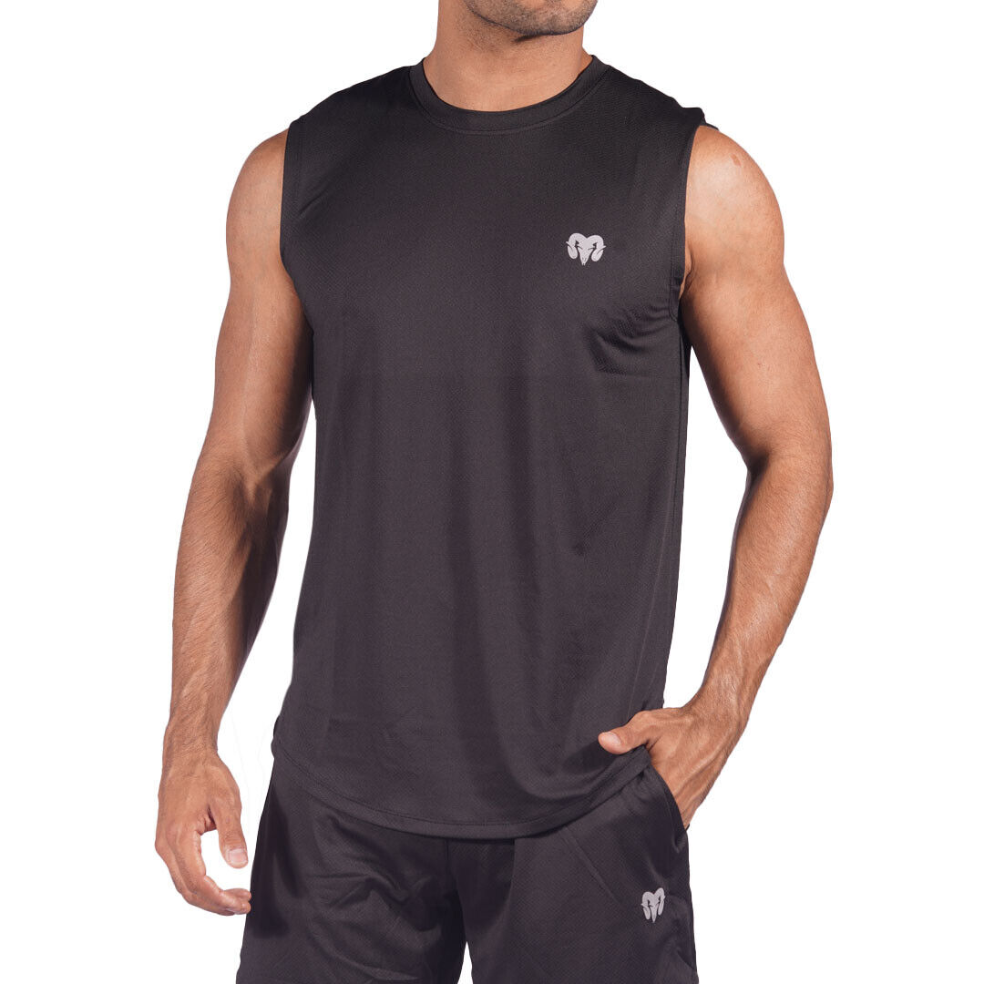 4 PACK Mens Dri-Fit Workout Running Cooling Performance T-Shirt Sleeveless Tee