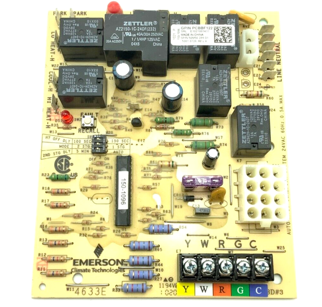 50M56-289-01  Emerson Gas Furnace Control Circuit Board PCBBF122