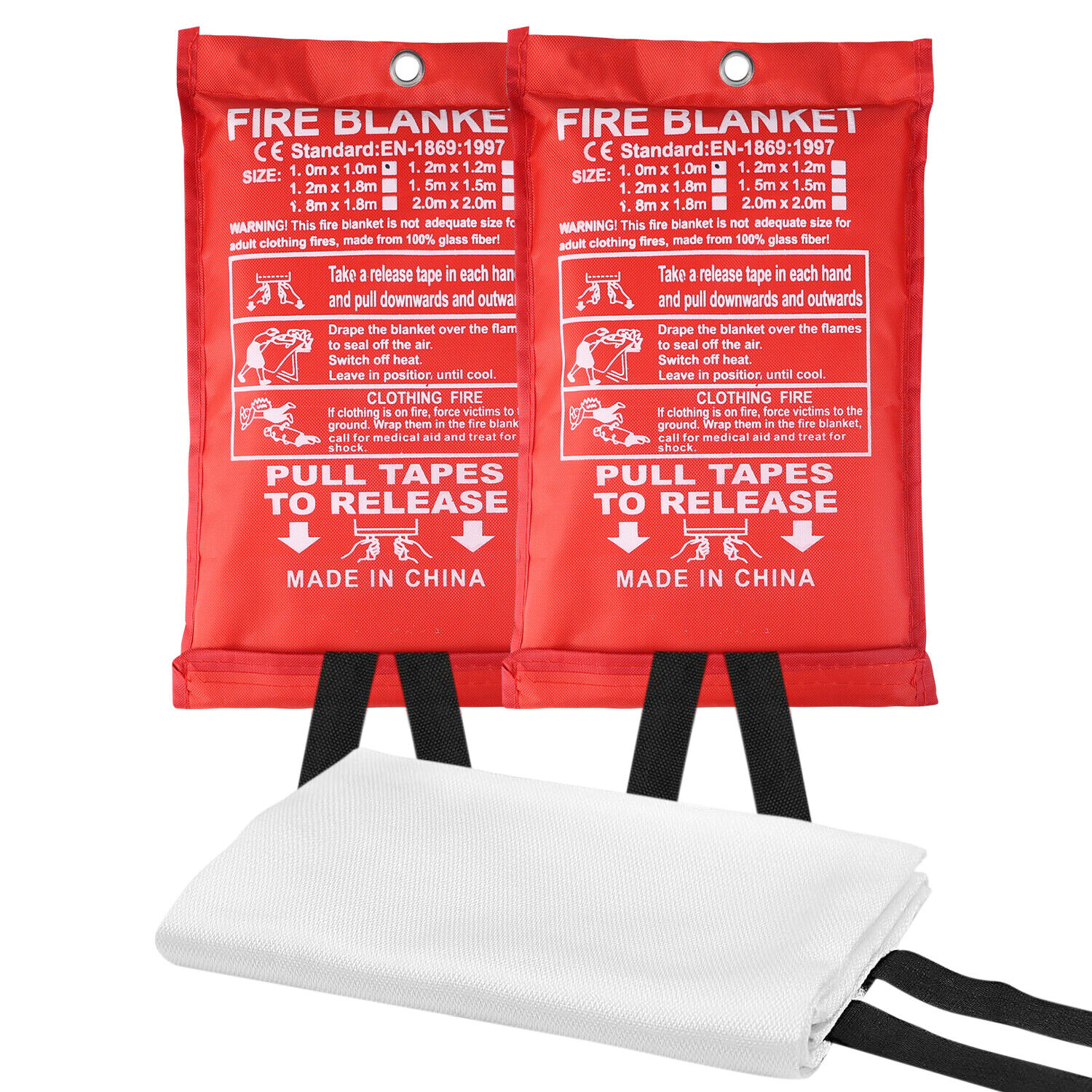 Large Fire Blanket Fiberglass Prepared Emergency 39''x39'' Retardant Blankets US