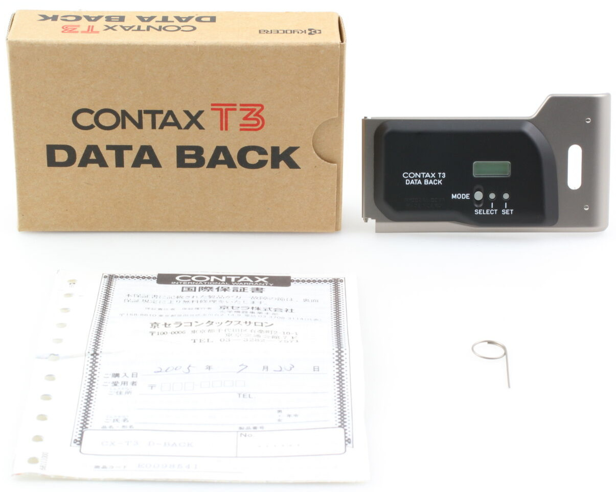 Rare [Unused in Box] Contax T3 Data Back Silver Date for Film Camera from Japan