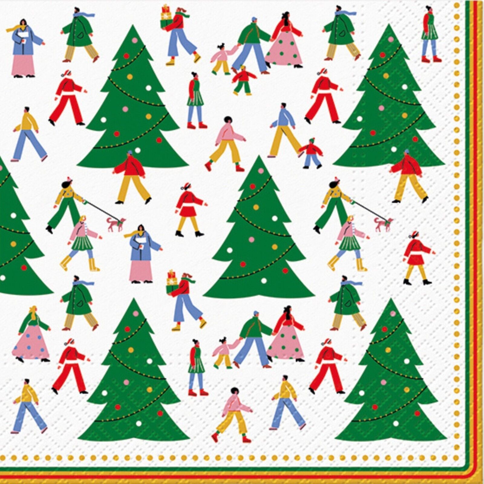 (2) Christmas Decoupage Paper Napkins Tree Luncheon Craft Holiday Napkin - TWO
