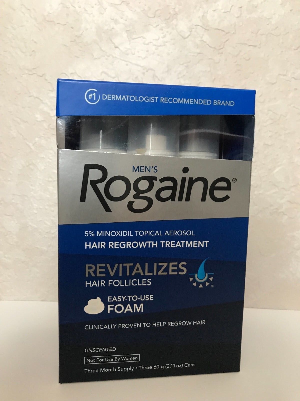 Men's Rogaine 5% Minoxidil Hair Regrowth Treatment Foam - 3 Months Supply - NEW