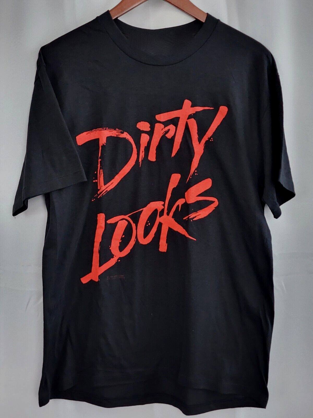 Vtg Dirty Looks Turn of the Screw Tour Cotton Black S-5XL Unisex Shirt AP206