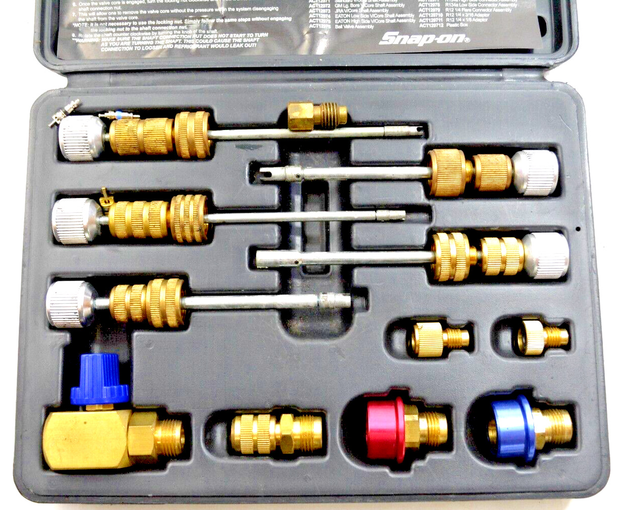 Snap-on ACT1297 R12- R134a Valve Core Remover Installer Master Kit AC Tool