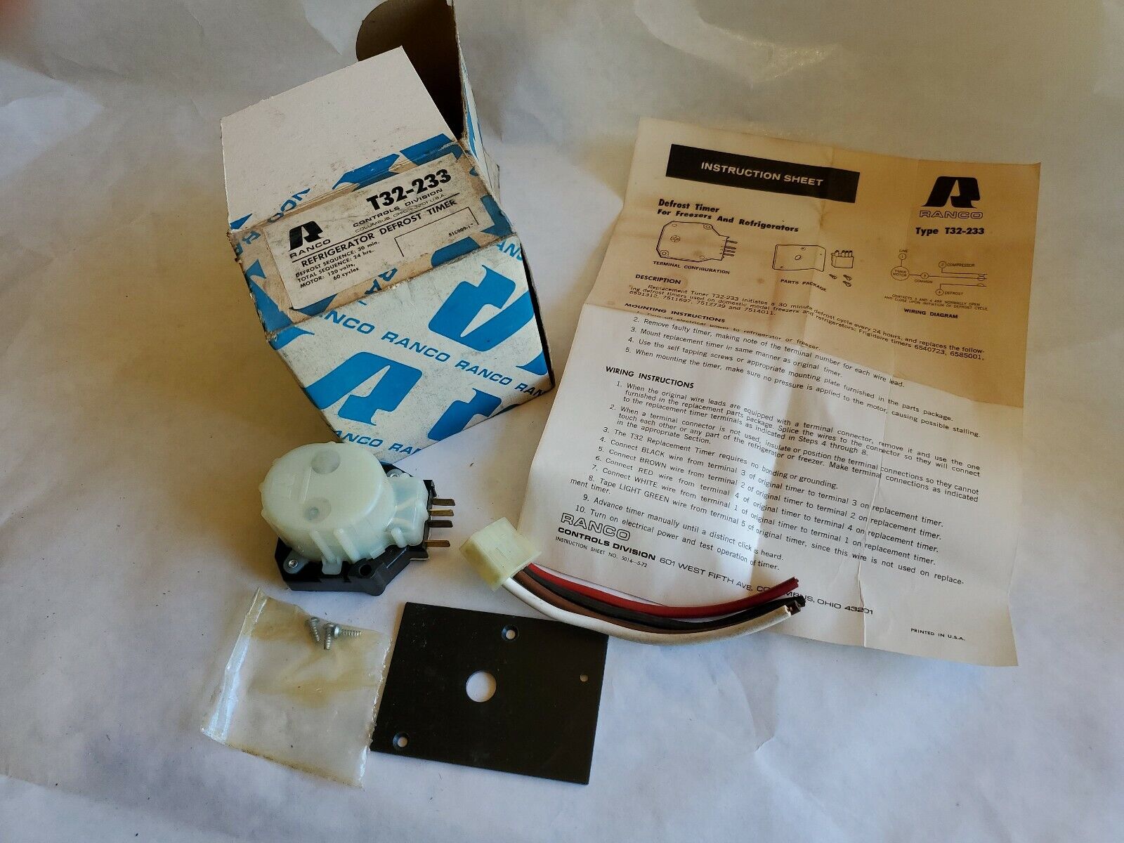 RANCO T32-233 Defrost Timer New Old Stock