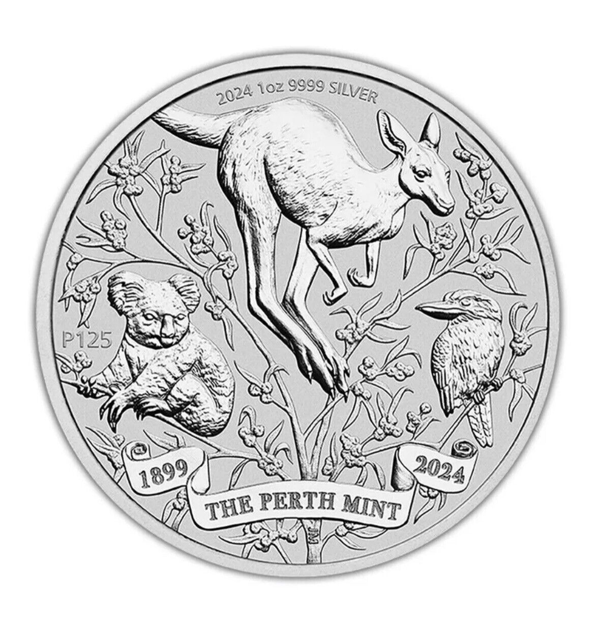 2024 Australia The Perth Mint\'s 125th Anniversary BU 1 oz .999 Fine Silver Coin