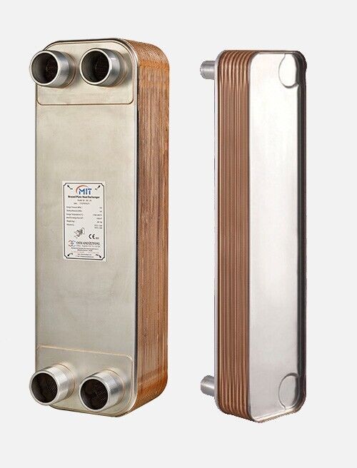MIT Brazed Plate Heat Exchanger 24 Plate 316L SS Water to Water (MB-04) NEW 3/4