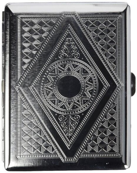 Victorian Style Cigarette Metal Case Double Sided King & 100s Diamond Style RFID
