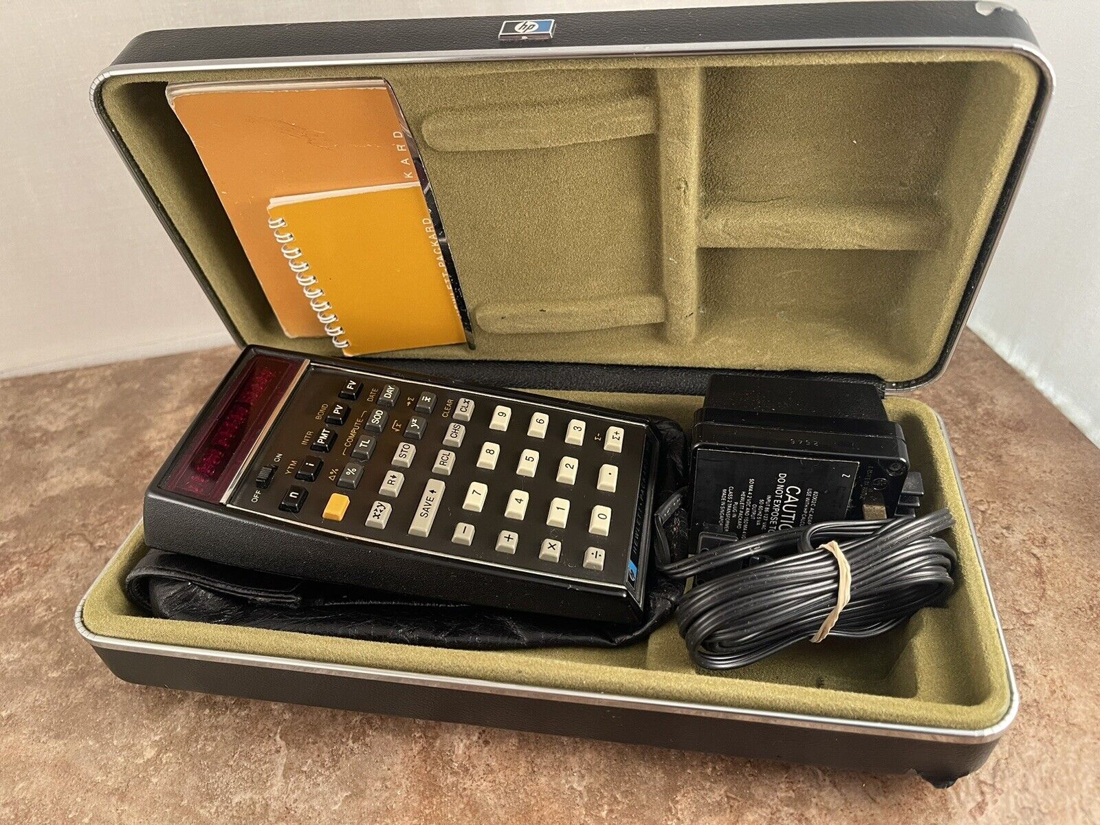 Vintage Hewlett Packard HP-80 HP80 RPN LED Business Calculator-Manuals & Case