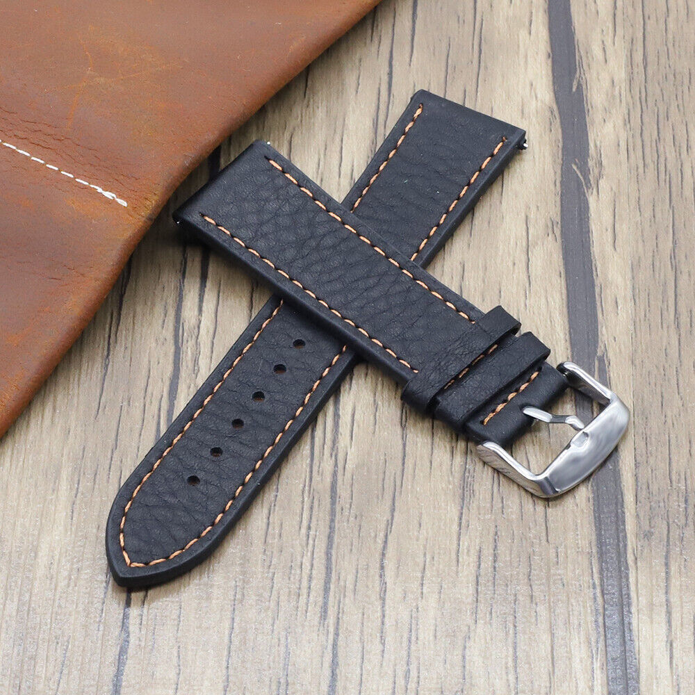 Genuine Leather Watch Strap Vintage Thick Two-piece Band 18mm 20mm 22mm 24mm USA
