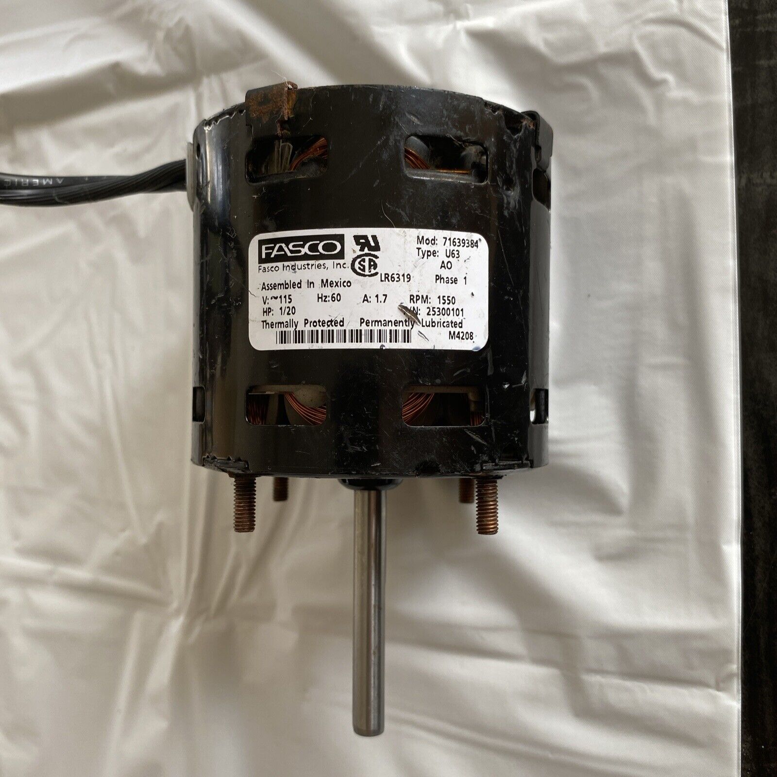 Fasco Industries Refrigerator Fan Replacement Motor Model 71639384