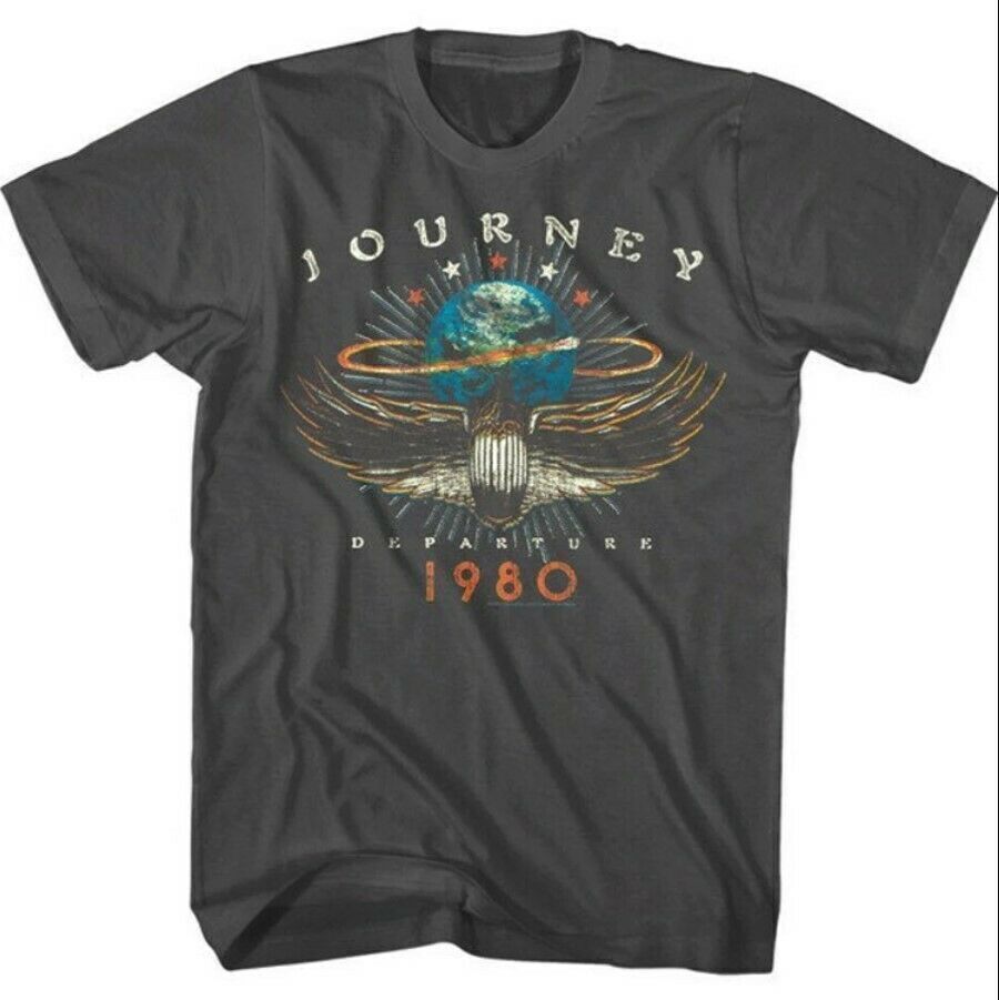 journey departures album tour 1980 men's t shirt rock-band vintage concert merch