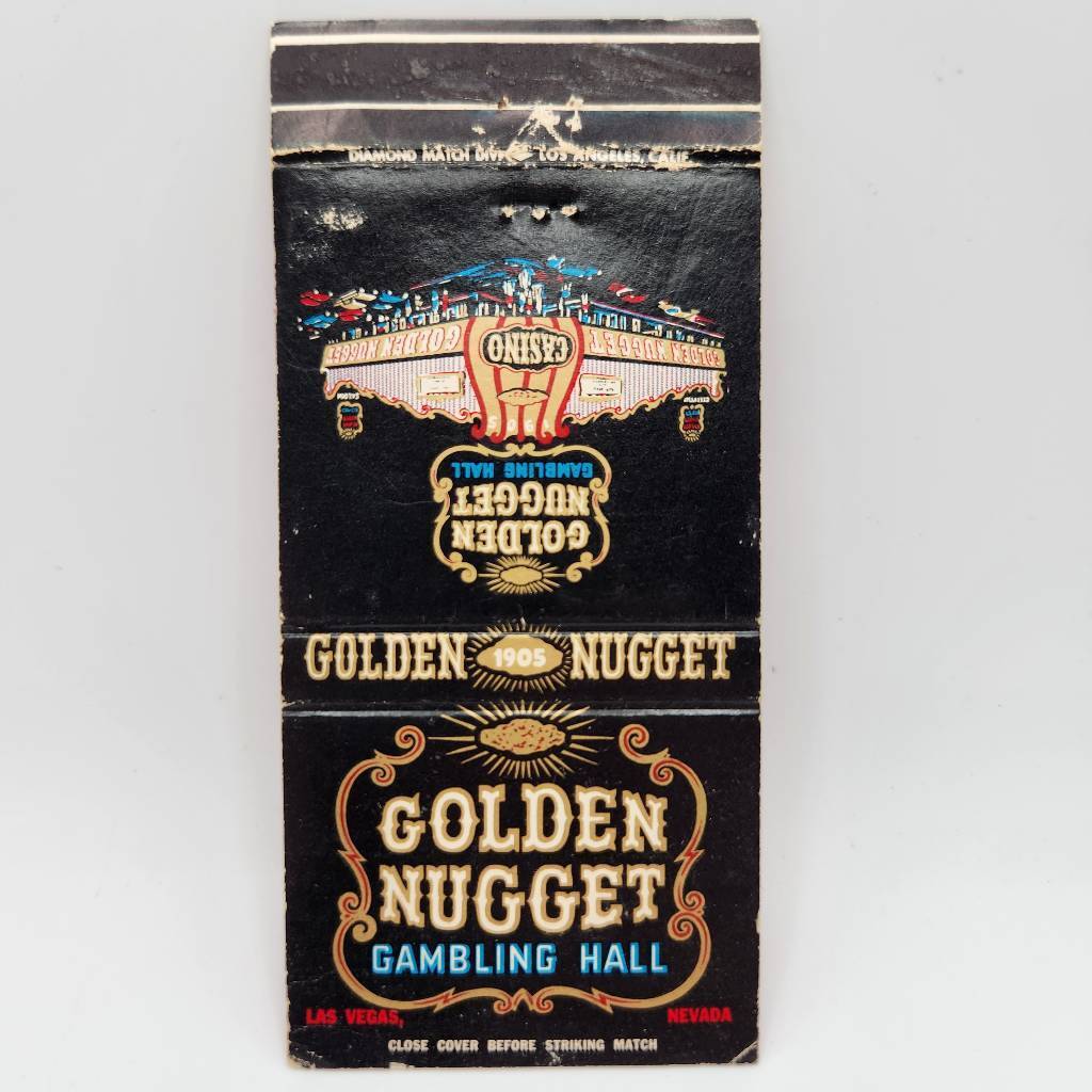 Vintage Matchcover Golden Nugget Casino Las Vegas Nevada Gambling Hall Fremont S