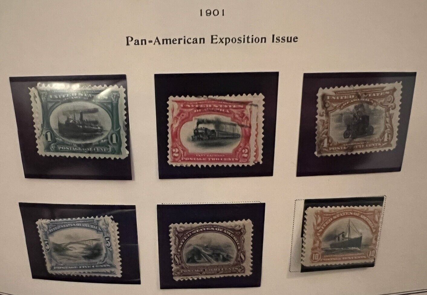 1901 Pan-American Exposition Issue Complete Set U.S. Stamps #294-299 + Extras
