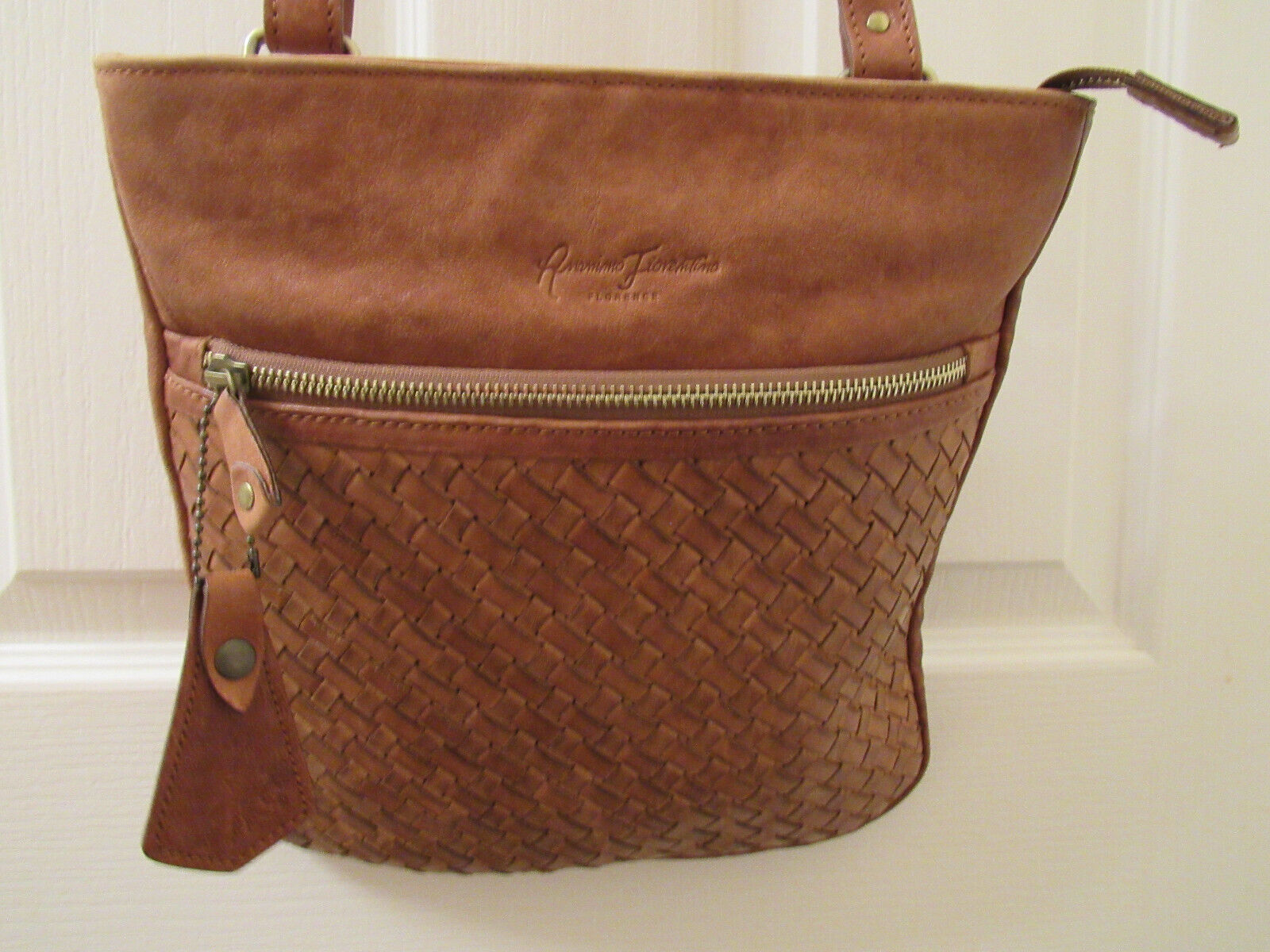 Anonimo Fiorentino Woven Leather Shoulder Bag/Crossbody/Purse Adjustable Italy