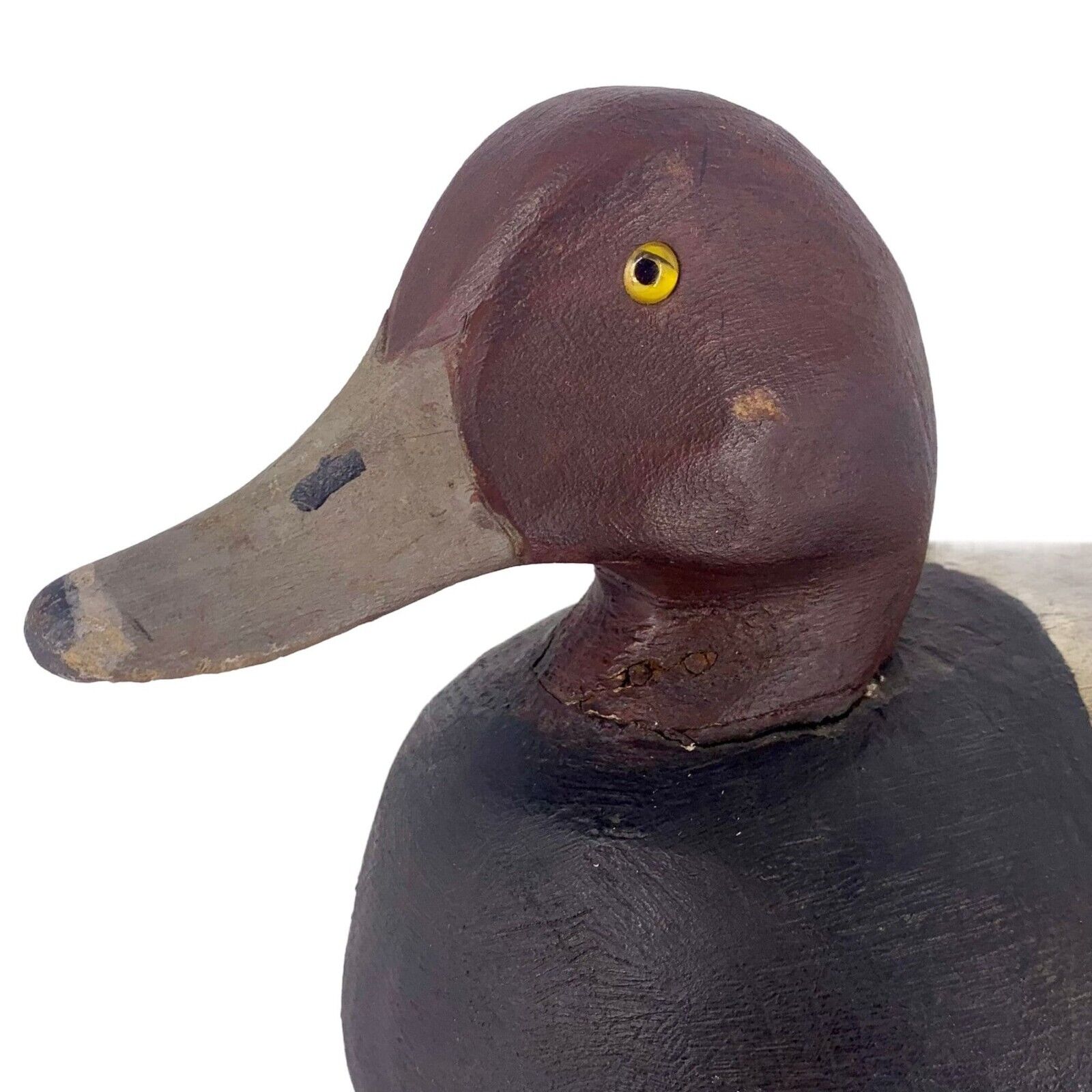 Antique Vintage Canvasback/ Redhead Drake Duck Decoy,  working decoy, glass eyes