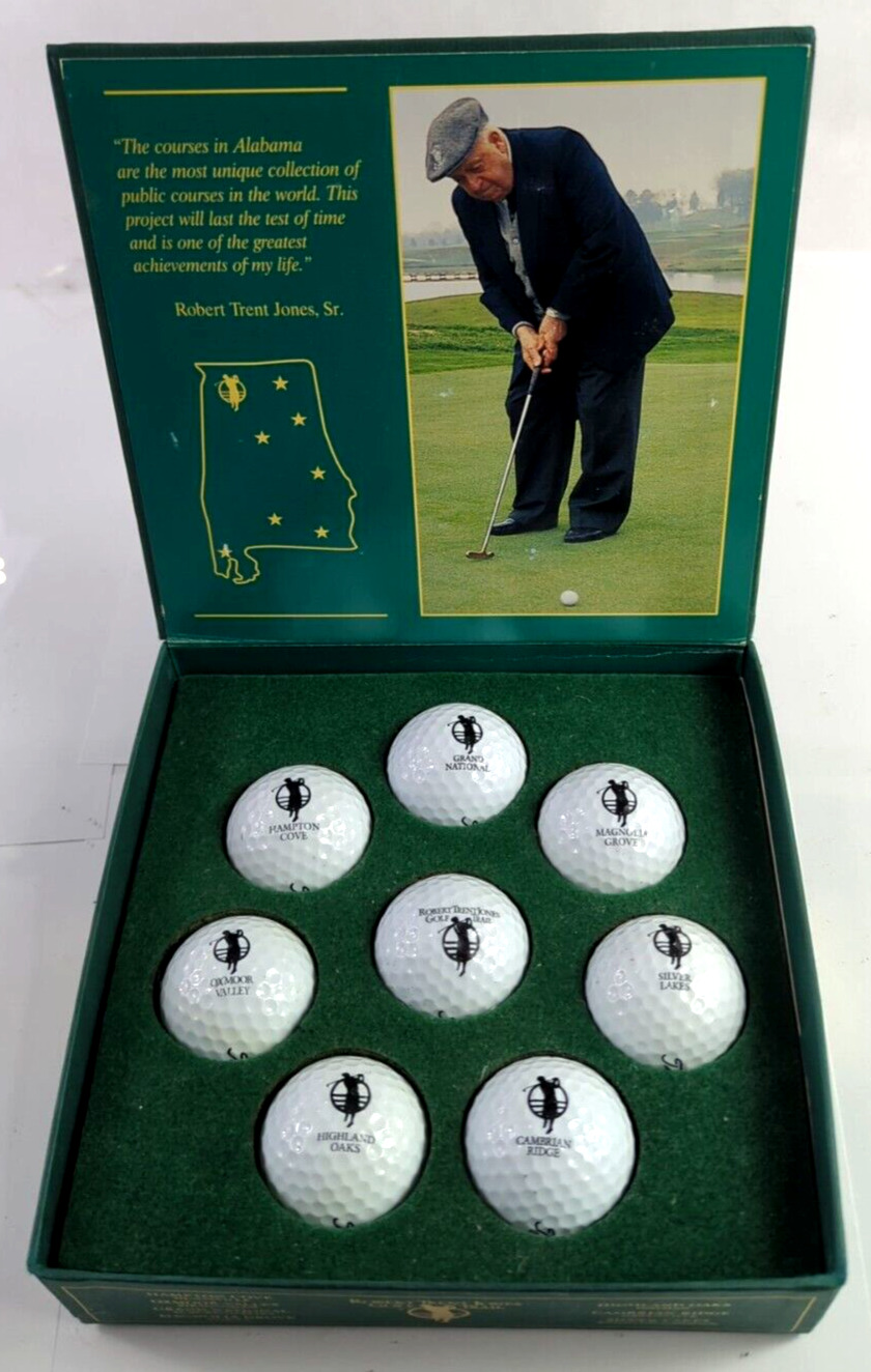 Rare 9 Golf Ball Gift Set Robert Trent Jones Golf Trail, Titleist, Alabama