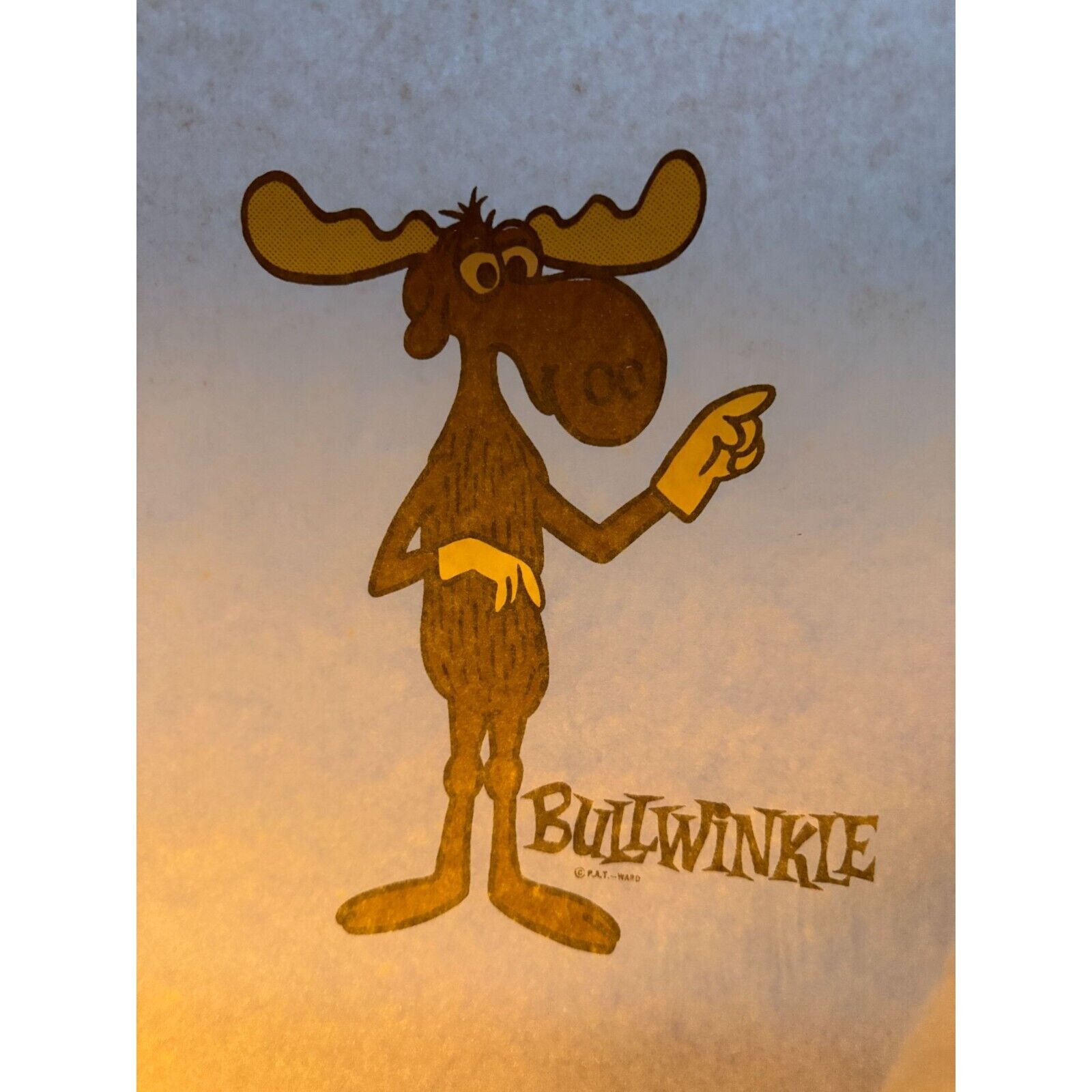 Vintage Bullwinkle 70's Iron On Decal- New Old Stock