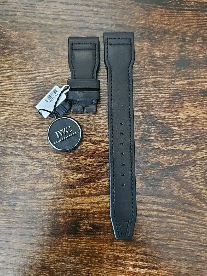 Authentic IWC 22mm Big Pilot Black Leather OEM Watch Strap NEW