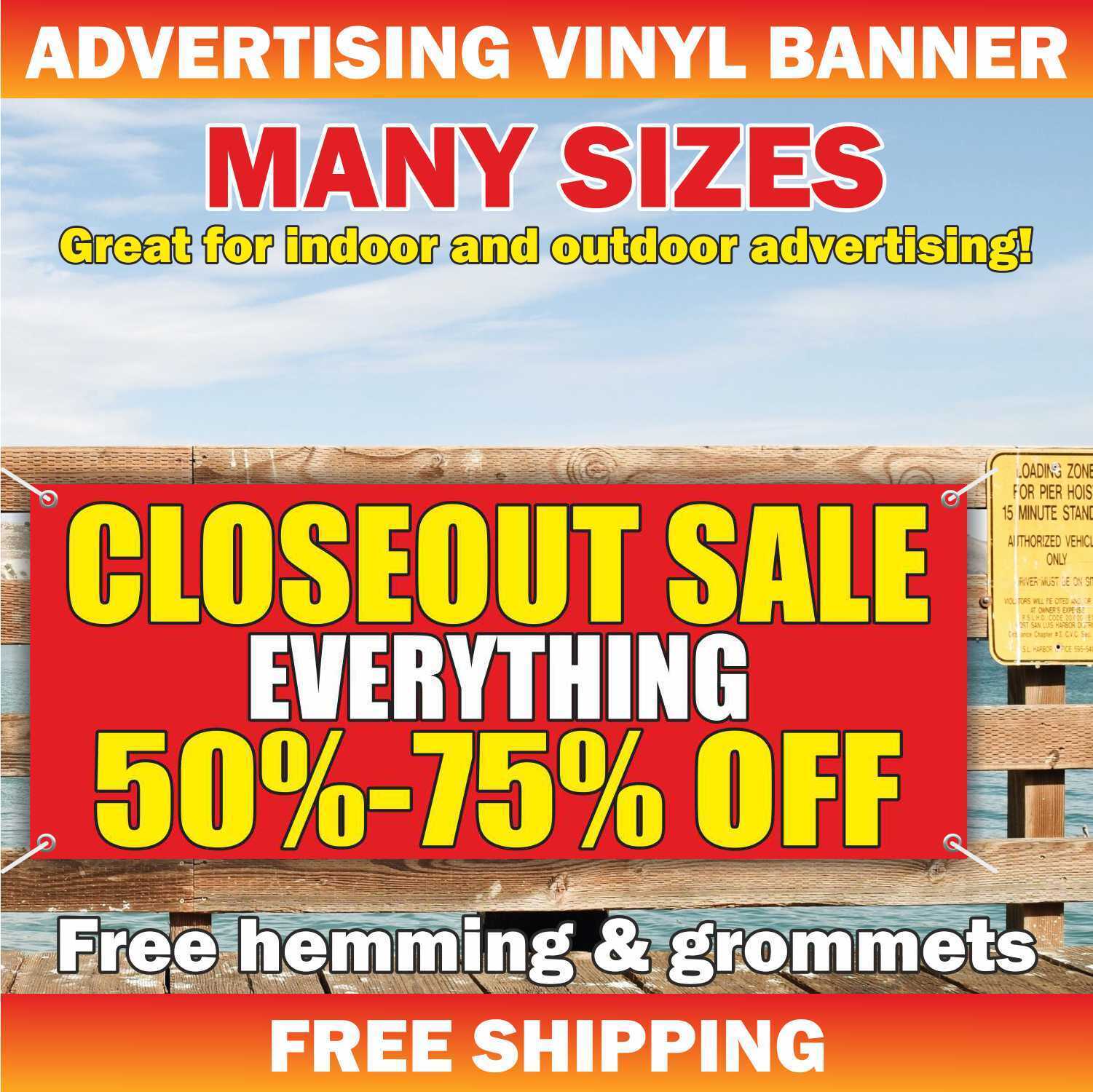 CLOSEOUT SALE EVERYTHING Advertising Banner Vinyl Mesh Sign clearance discount