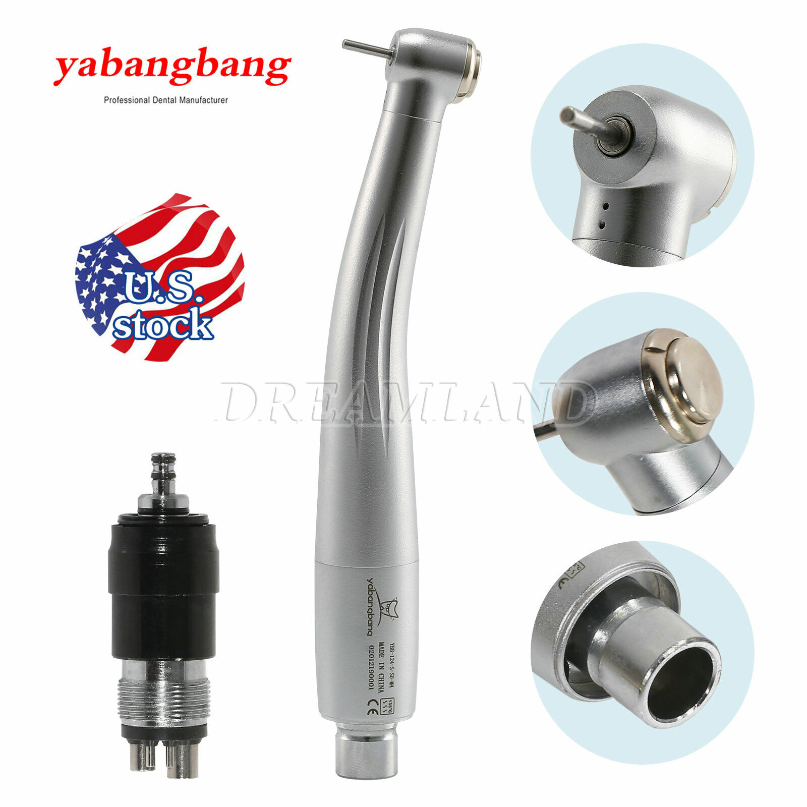USA Dental High Speed Handpiece with Quick Coupler Coupling 4 Hole FDA z