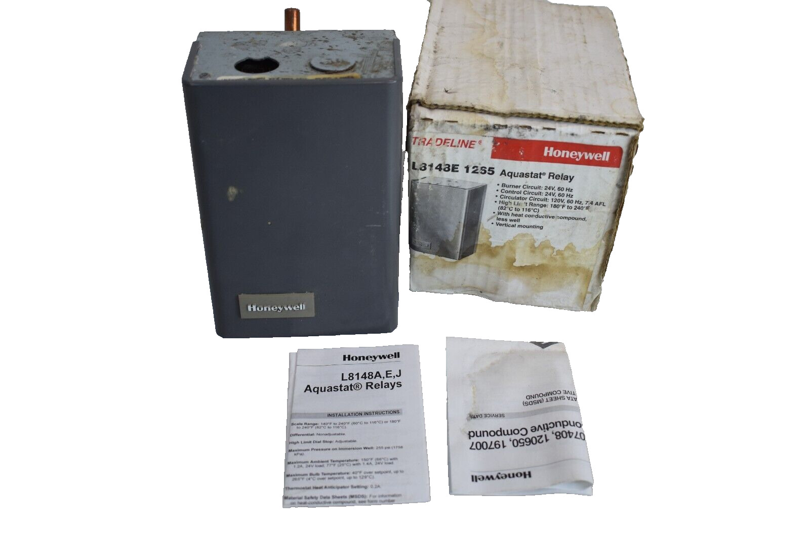 Honeywell / Resideo L8148E1265 Aquastat Relay with Damper Plug
