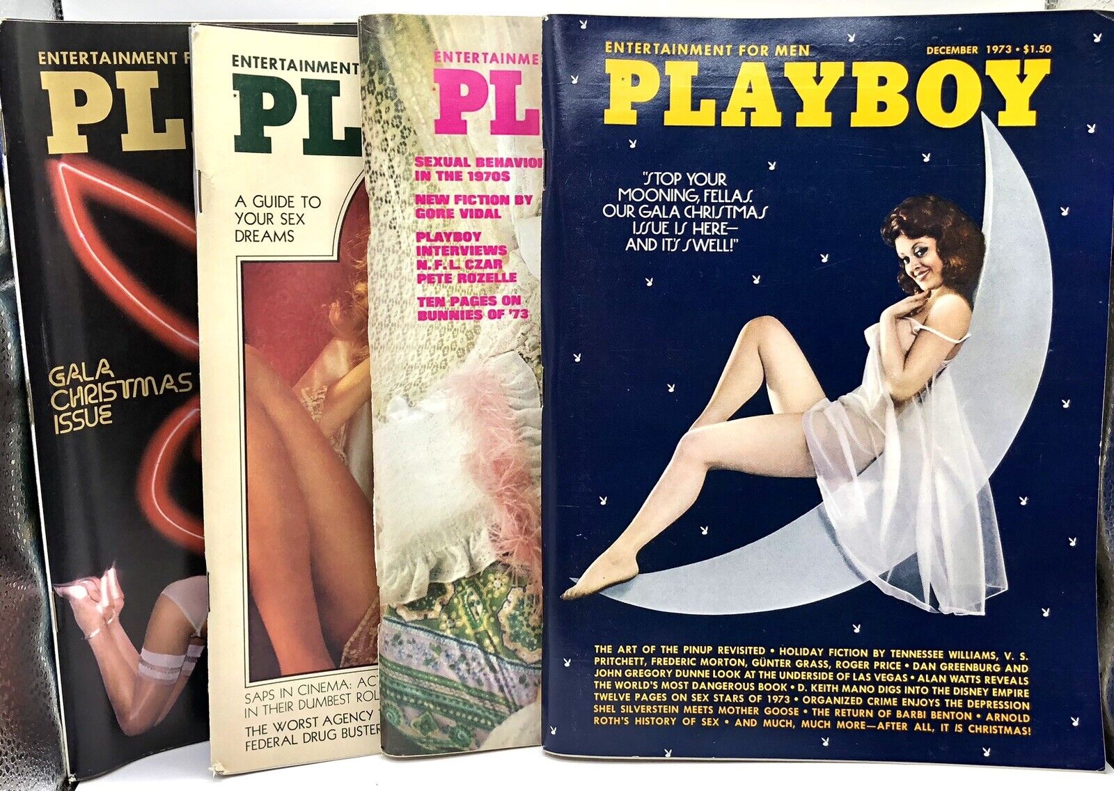 Rare Vintage Playboy Magazines 1973 & 1976 Lot of 4 Issues All With Centerfolds