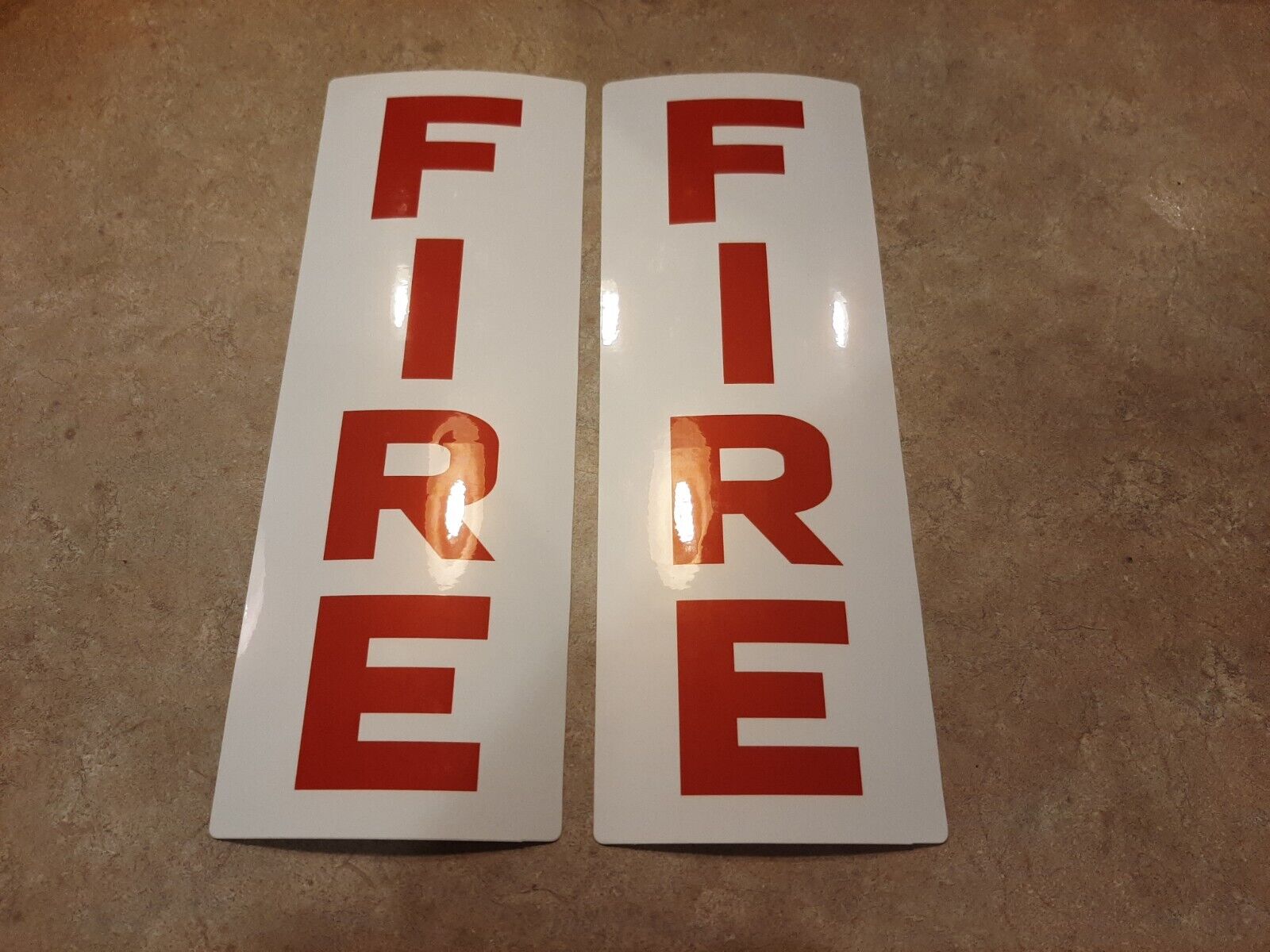 Gamewell Fire Alarm Box “FIRE”  Letter Decals White  1950’s 1960’s *DECALS ONLY*
