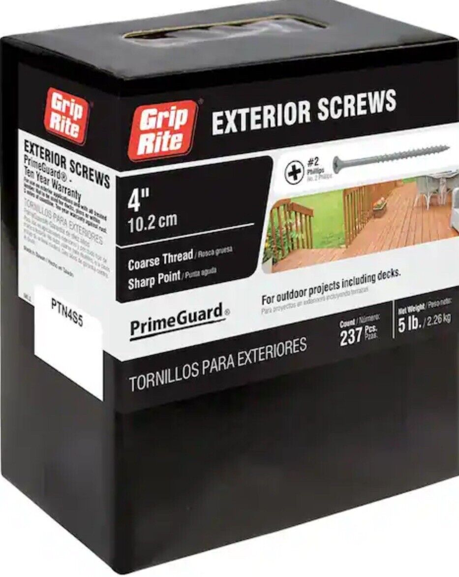 Grip-Rite PTN4s5 #10 x 4 in. Point Polymer Coated Exterior 5 Lb Box Lot 559