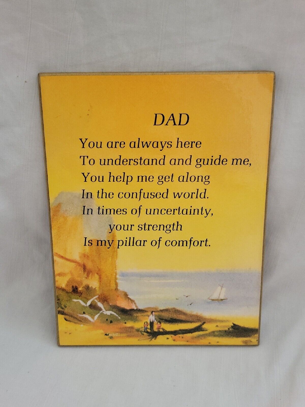 Vintage 1975 Living Quotes Dad Plaque With An Ocean Scene A Poem Father\'s Day