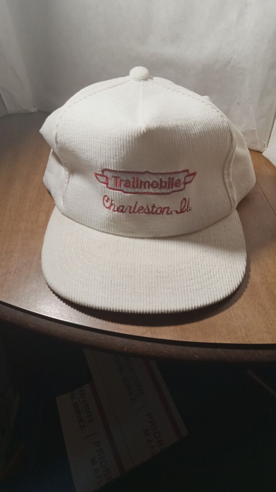 Vintage Trailmobile Corduroy Charleston Illinois Ill Adjustable Hat Cap