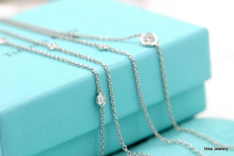 Tiffany & Co Platinum Peretti Diamond By The Yard 2.5 TCW Sprinkle Necklace 36