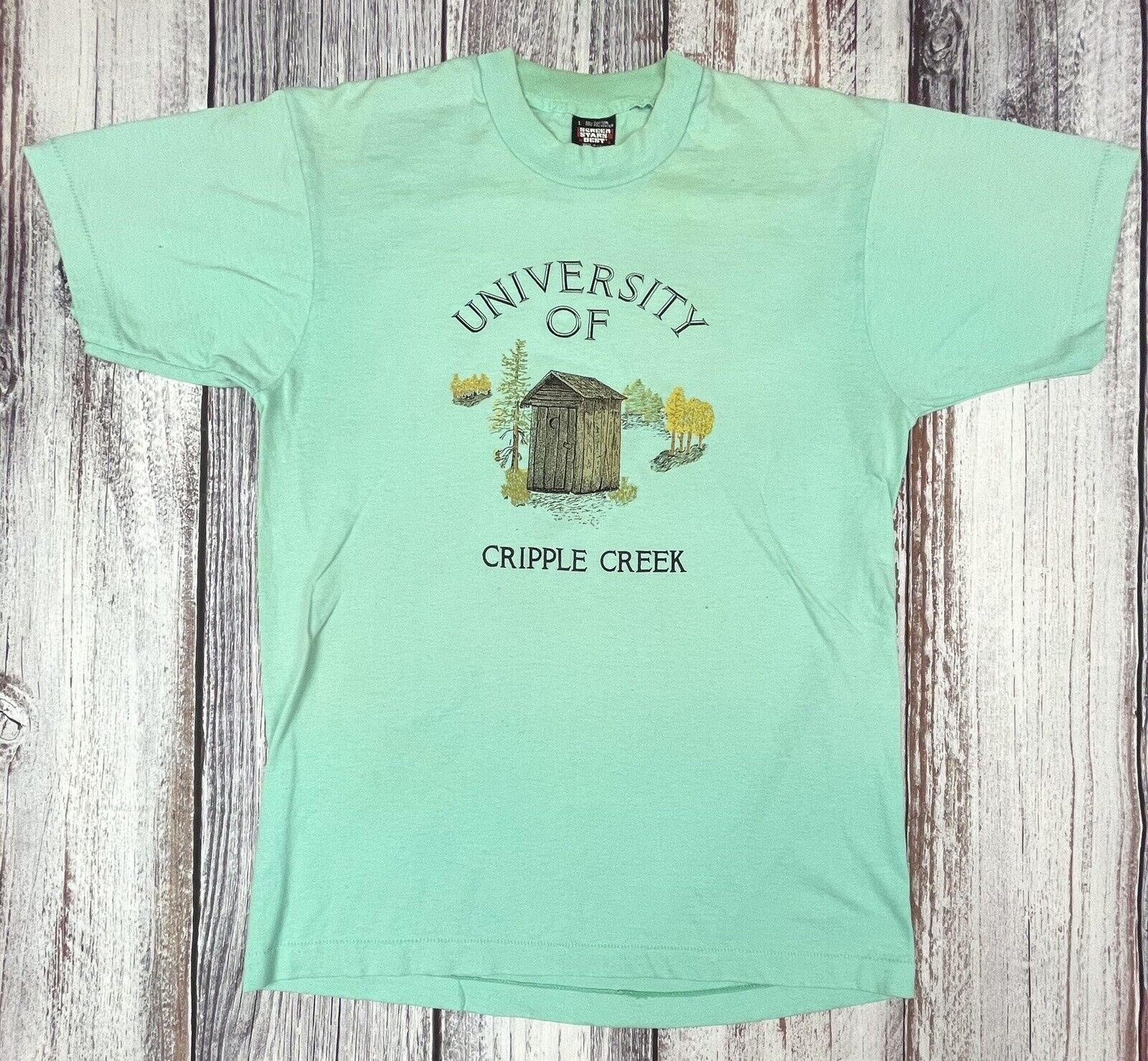 VINTAGE University Of Cripple Creek Single Stitch Shirt Size Large L