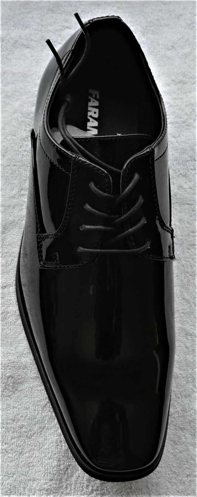 Faranzi Tuxedo Oxford Patent Leather Plain Toe Wedding, Black, Size 10.5