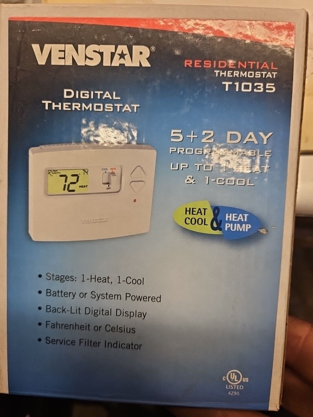 NEW Venstar T1035 5+2 Day Programmable Digital Thermostat