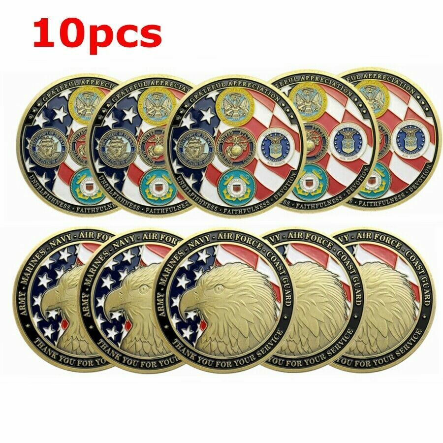 10pcs US Military Family Challenge Coin Veteran 
