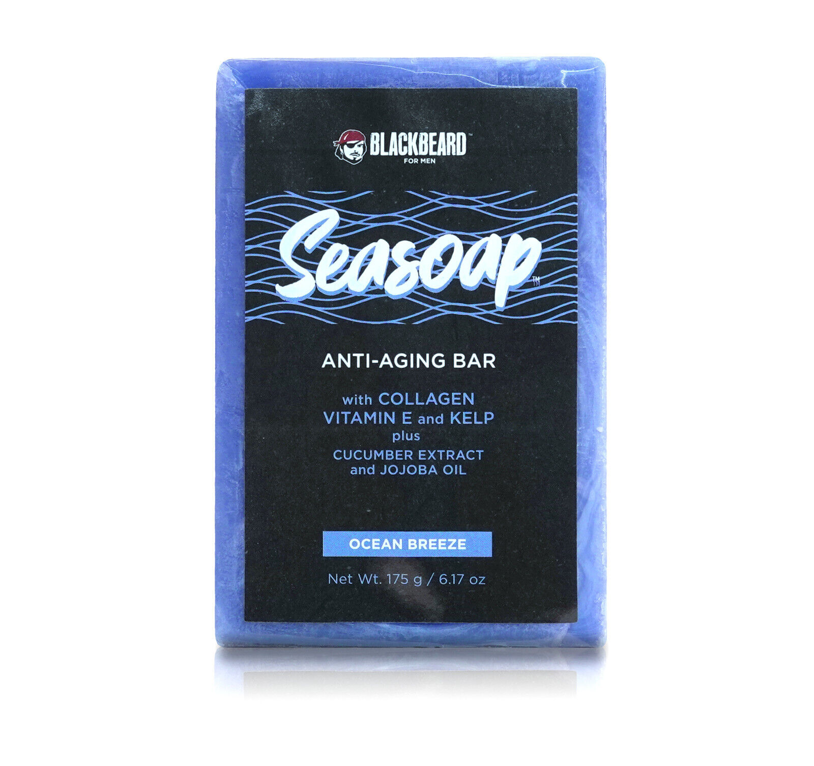 Blackbeard for Men SeaSoap Anti-Aging Bar Soap w/Collagen, Vitamin E and Kelp