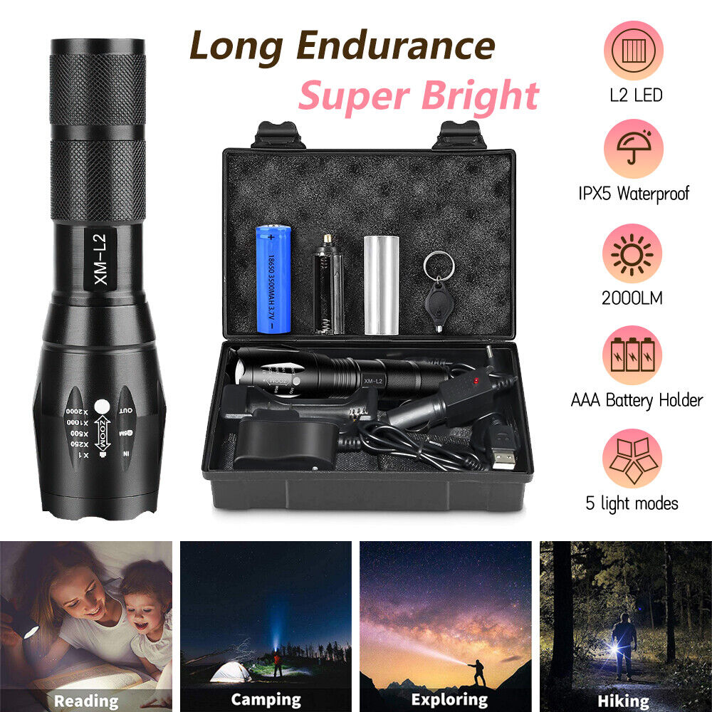 Super-bright Flashlight  G700 LED Military Tactical Torch Survival Kit+ battery