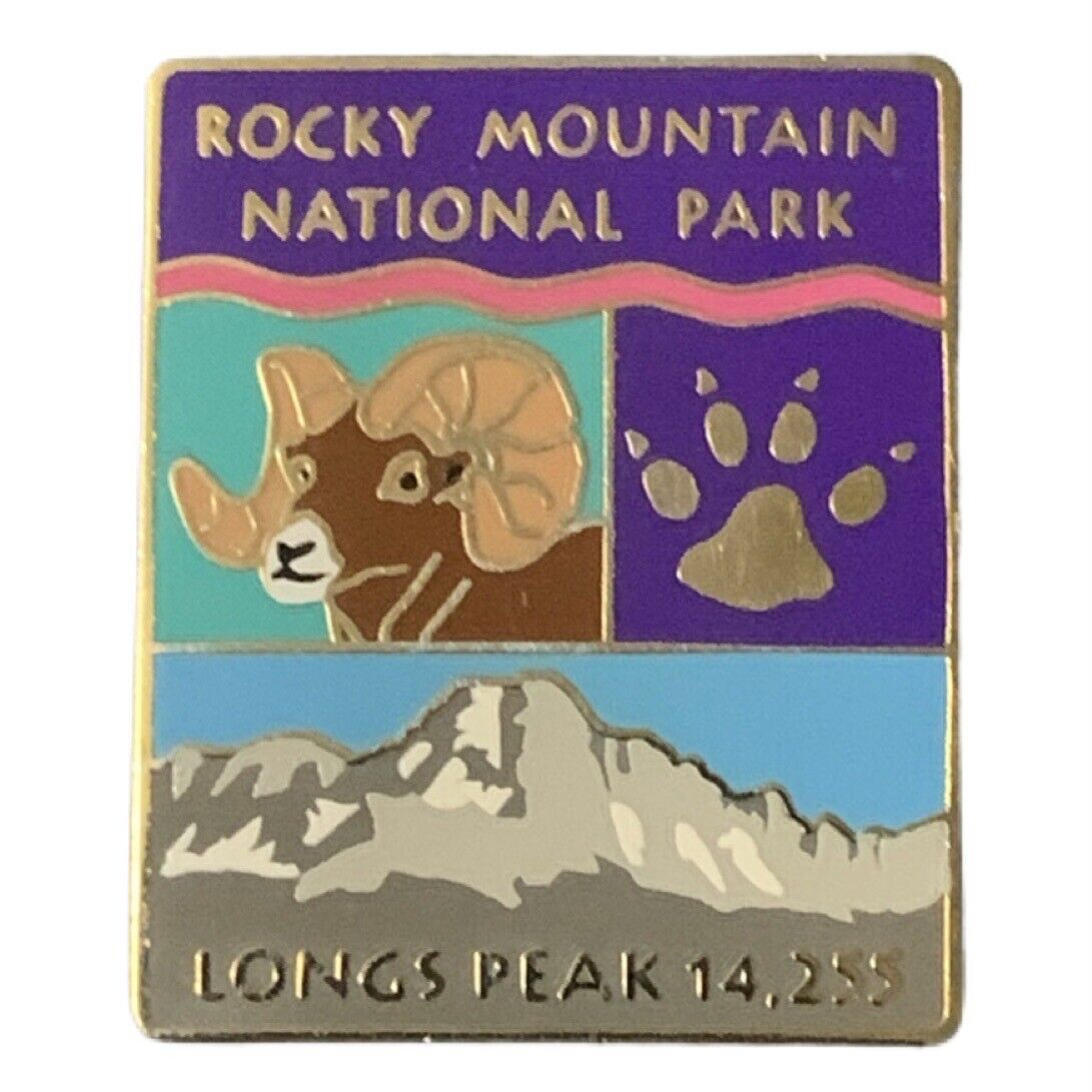 Vintage Rocky Mountain National Park Longs Peak Travel Souvenir Pin