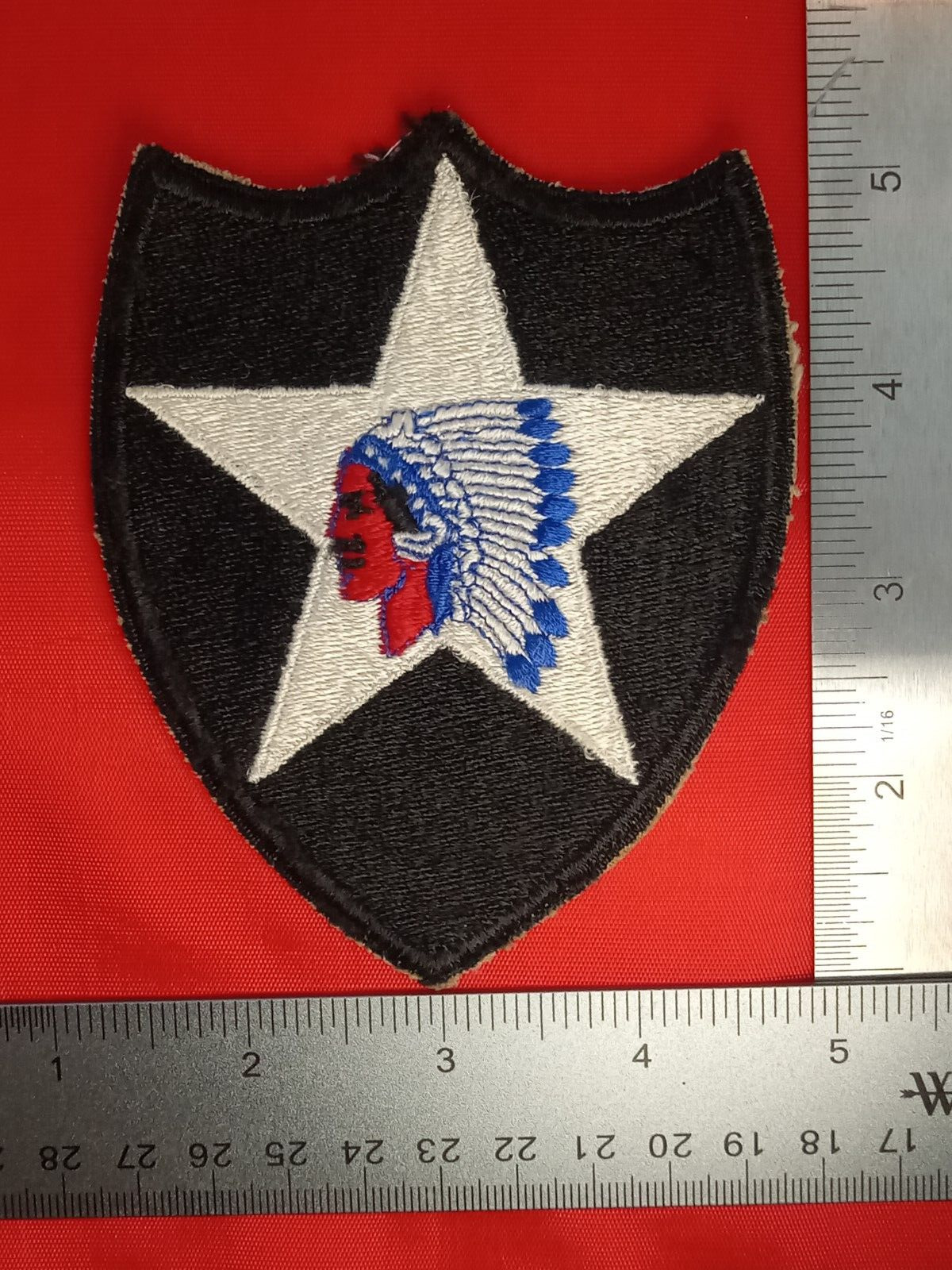 US Army Authentic WW2 Era 2nd Infantry Div. Vintage Military Patch No Glow